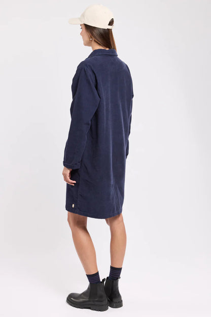 ARMOR LUX LADIES CORDUROY TUNIC DRESS - DARK SEAL