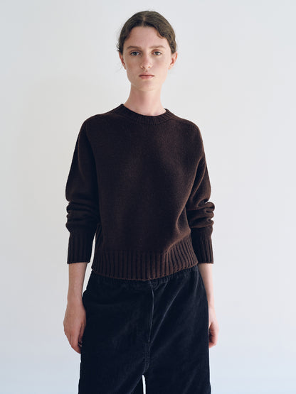 NOTHING WRITTEN BUNNY WOOL PULLOVER - DARK BROWN