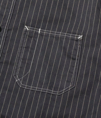 SUGAR CANE FICTION ROMANCE 8.5oz. WABASH STRIPE WORK SHIRT - BLACK