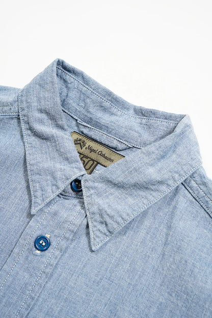 NIGEL CABOURN MAINLINE US NAVY SHIRT - HANK DYEINIG INDIGO