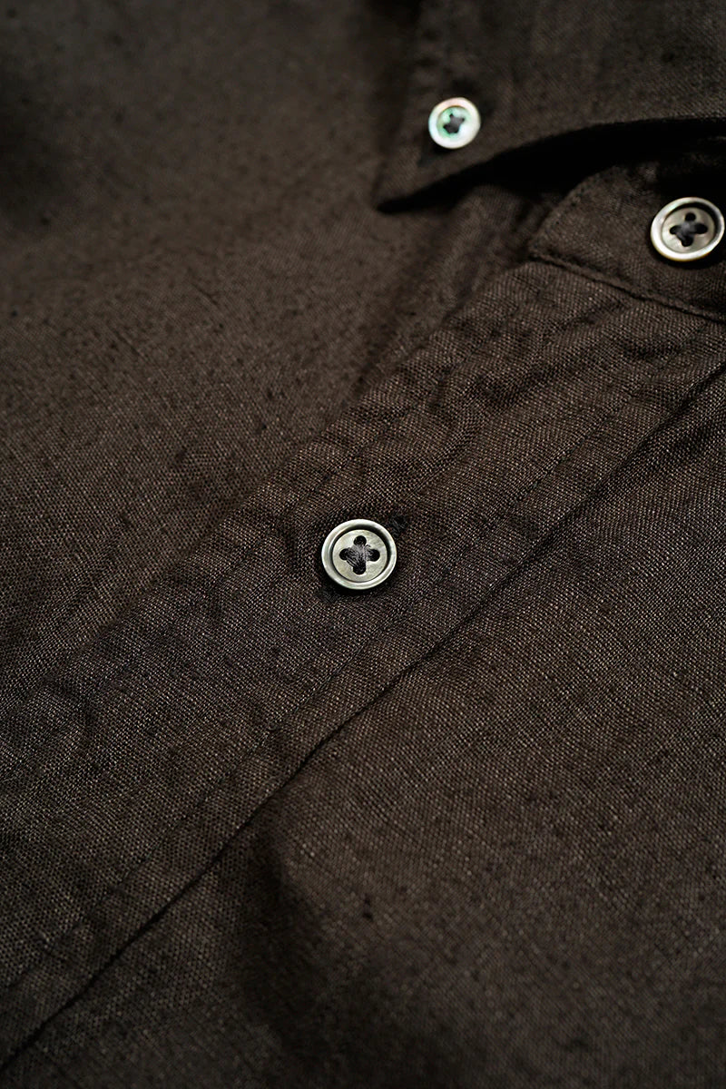 NIGEL CABOURN MAINLINE BRITISH OFFICER SHIRT HEMPHORSE CLOTH - CHARCOAL GREY MKII