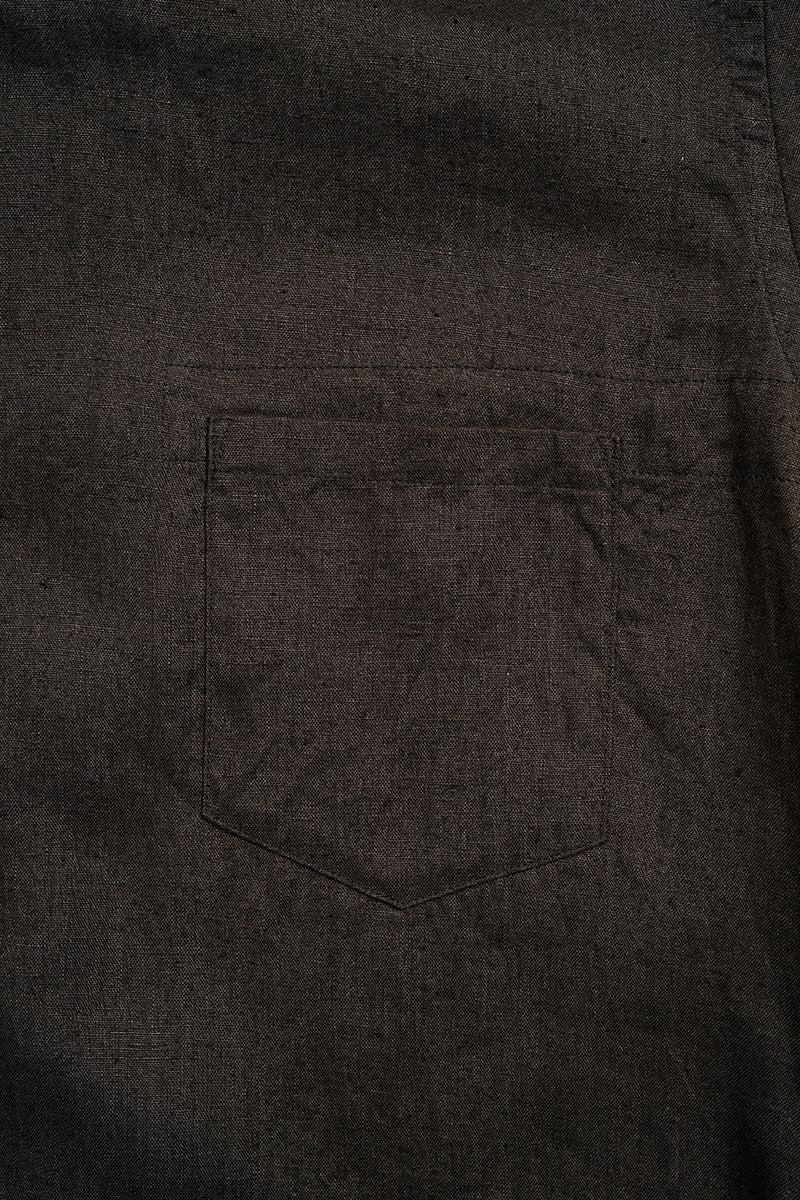NIGEL CABOURN MAINLINE BRITISH OFFICER SHIRT HEMPHORSE CLOTH - CHARCOAL GREY MKII