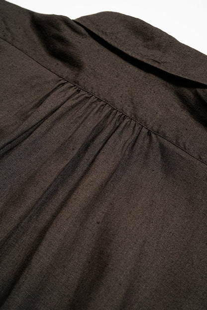 NIGEL CABOURN MAINLINE BRITISH OFFICER SHIRT HEMPHORSE CLOTH - CHARCOAL GREY MKII