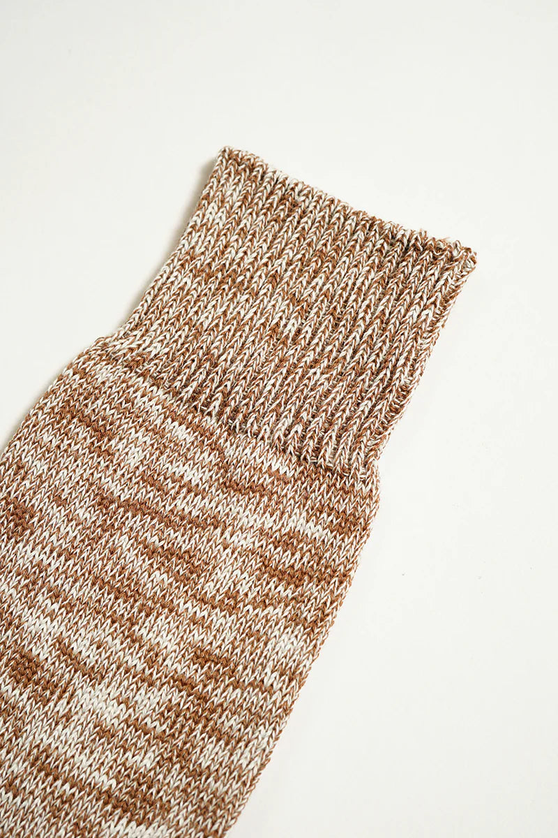 NIGEL CABOURN TWO TONE SOCKS -  DARK BROWN