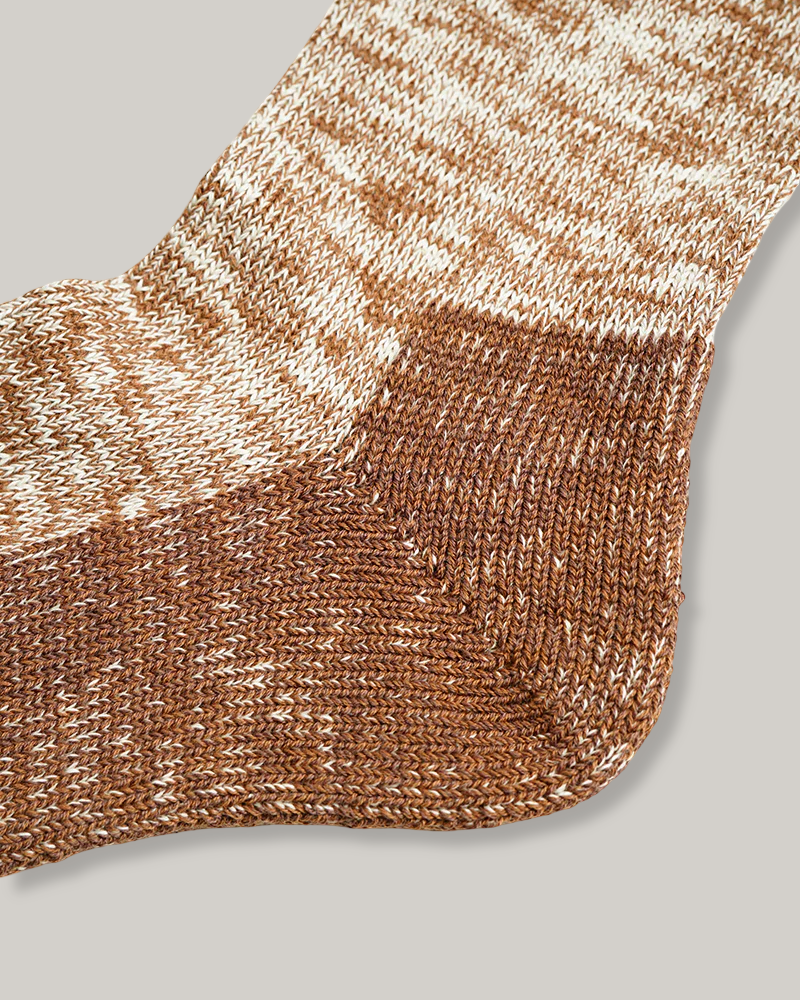 NIGEL CABOURN TWO TONE SOCKS -  DARK BROWN