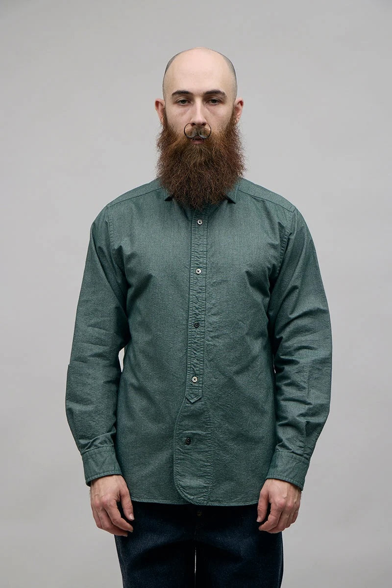 NIGEL CABOURN MAINLINE BRITISH OFFICERS SHIRT - DARK GREEN