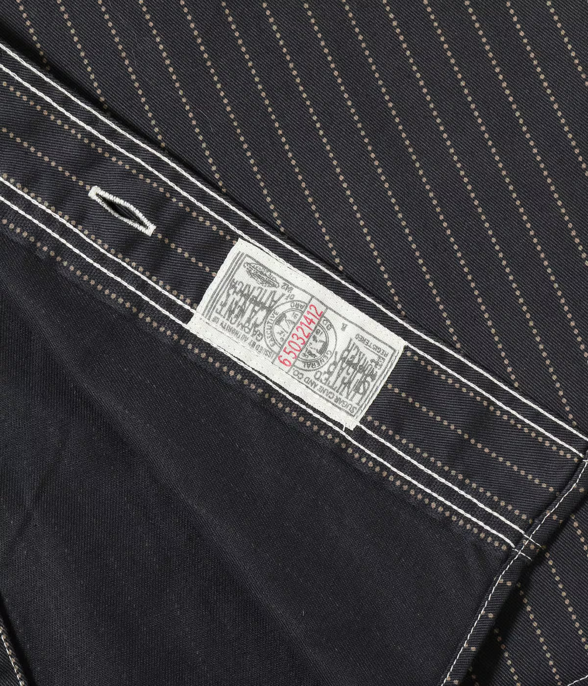 SUGAR CANE FICTION ROMANCE 8.5oz. WABASH STRIPE WORK SHIRT - BLACK