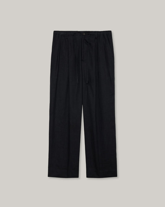 MARKAWARE DOUBLE PLEATED EASY TROUSERS - BLACK