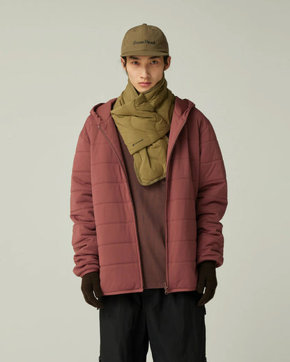 SNOW PEAK SEAMLESS QUILTED DOWN STOLE - OLIVE