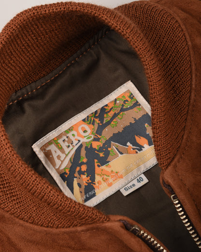 AERO COLLEGE 1950's COLLEGE JACKET - RUST GOAT SUEDE