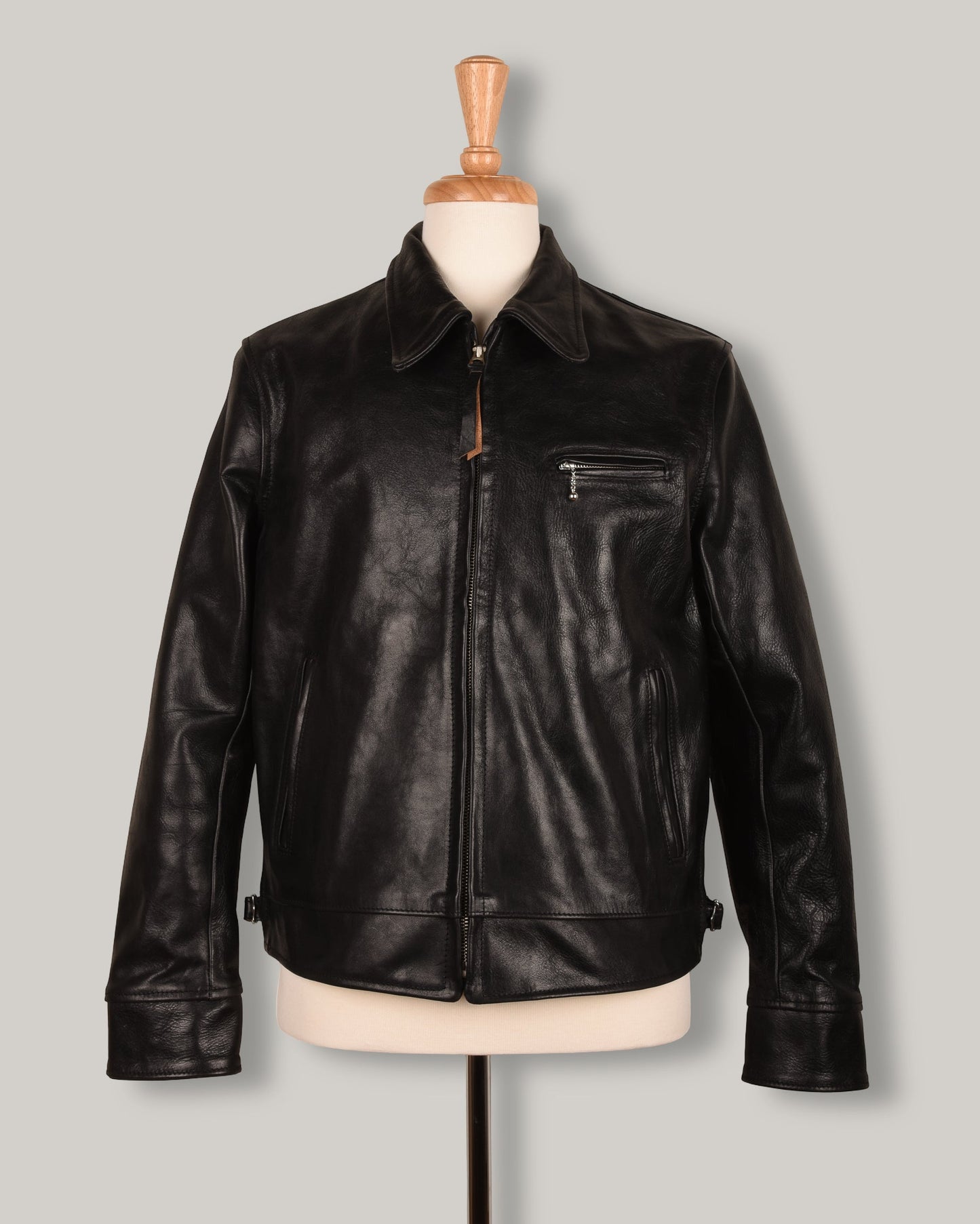 AERO LEATHER PREMIER 1930's HIGHWAYMAN - TUMBLED BLACK CXFQHH