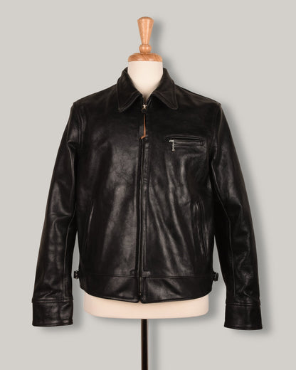 AERO LEATHER PREMIER 1930's HIGHWAYMAN - TUMBLED BLACK CXFQHH