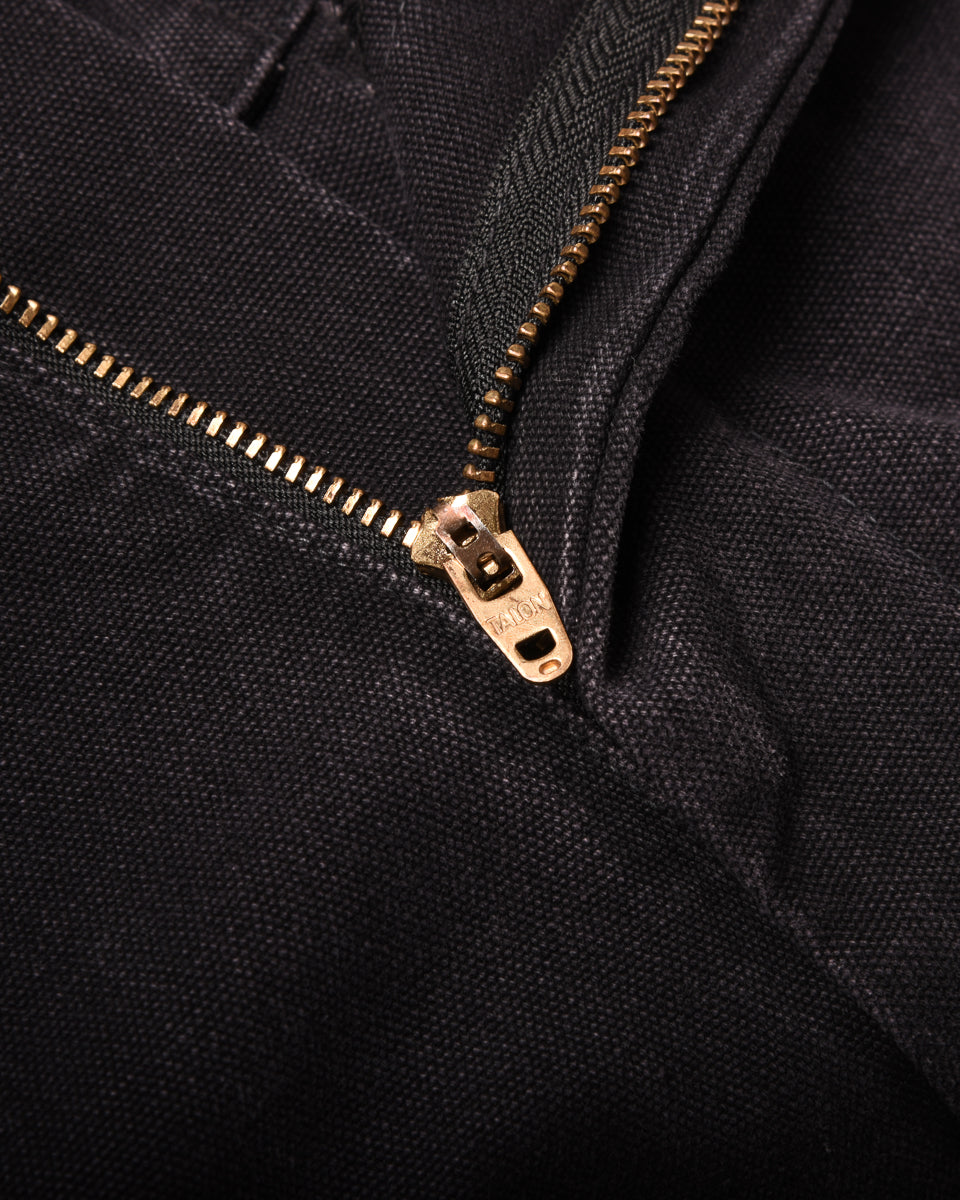 SUGARCANE COTTON DUCK WIDE TROUSERS - BLACK