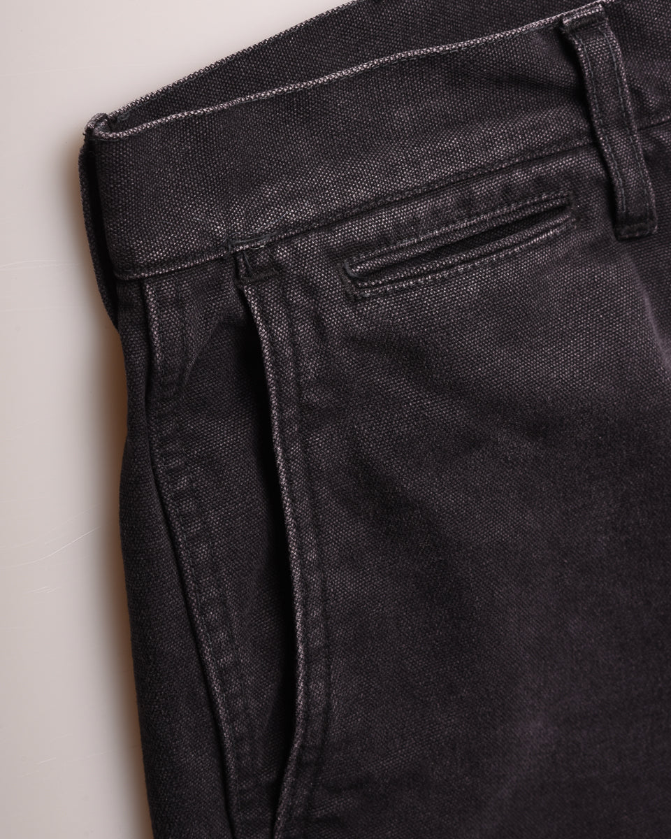 SUGARCANE COTTON DUCK WIDE TROUSERS - BLACK