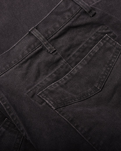 SUGARCANE COTTON DUCK WIDE TROUSERS - BLACK