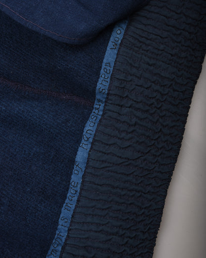 11.11 UNISEX HAND SPUN HAND STITCHED WOOL JACKET - INDIGO