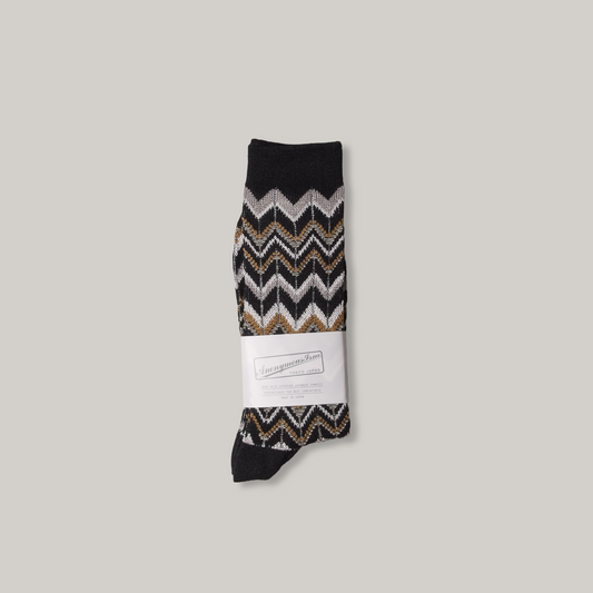 ANONYMOUS ISM MODERN HERRINGBONE CREW - BLACK
