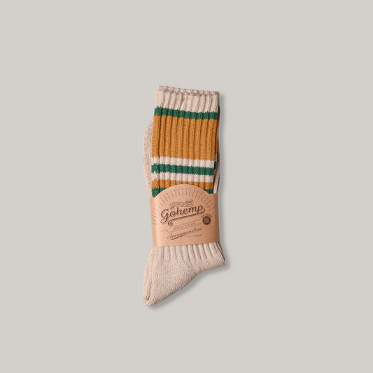 ANONYMOUS ISM GO HEMP RANDOM STRIPE PILE CREW - KHAKI