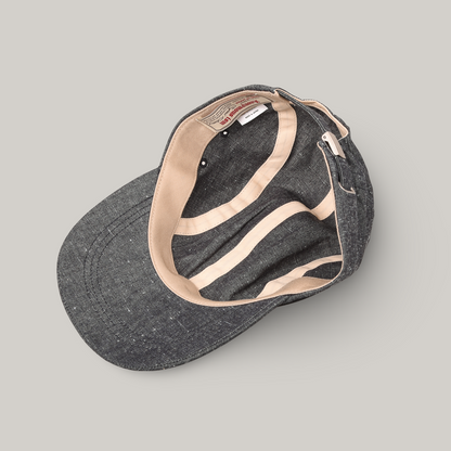 ANONYMOUS ISM LINEN BLEND CHAMBRAY KYOTO CAP - NAVY