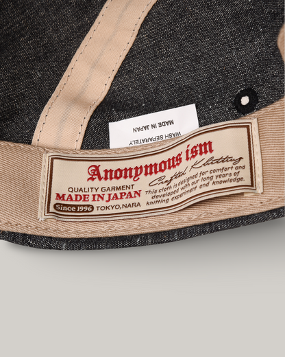 ANONYMOUS ISM LINEN BLEND CHAMBRAY KYOTO CAP - NAVY