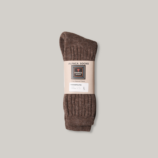 CHAMULA ALPACA LOOSE RIB SOX - COCOA