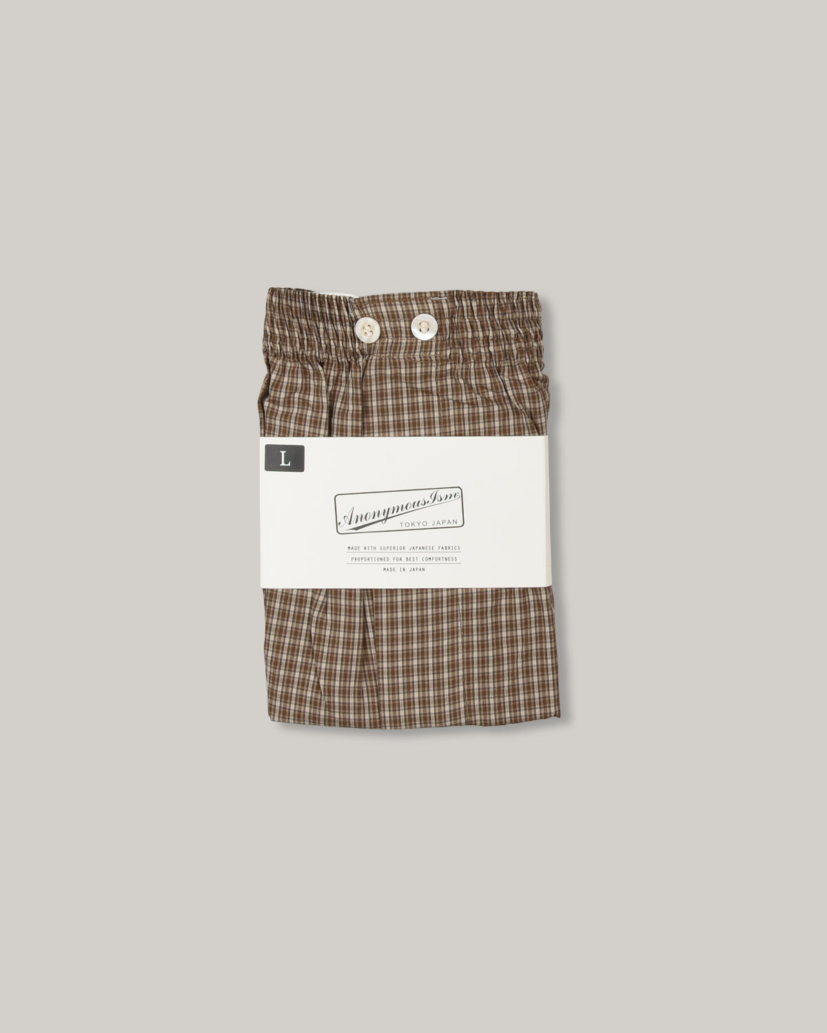 ANONYMOUS ISM MICRO PLAID BOXER - BROWN