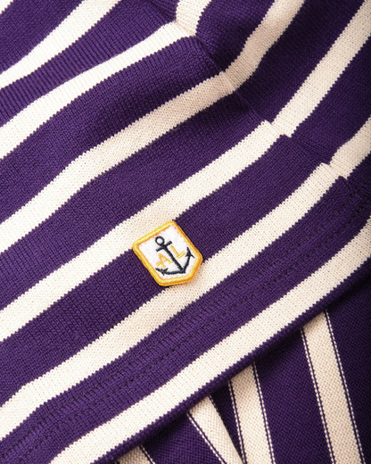 ARMOR LUX LADIES HERITAGE BRETON SHIRT L/S - MELANZANA/ NATURE