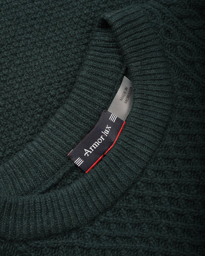 ARMOR LUX LADIES SLEEVELESS CABLE-KNIT JUMPER - DARK SEA