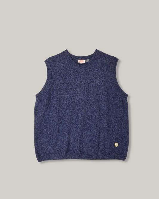 ARMOR LUX SLEEVELESS WOOL VEST - TWILIGHT BLUE MELANGE