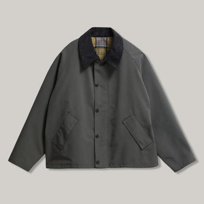 BARBOUR OVERSIZED REVERSIBLE TRANSPORTER JACKET - ASPHALT GREY