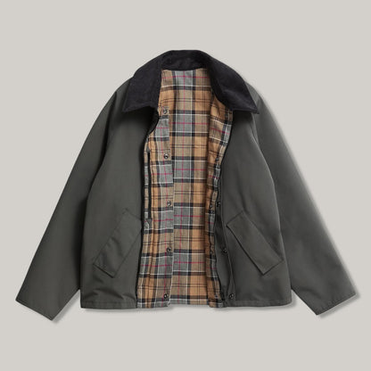 BARBOUR OVERSIZED REVERSIBLE TRANSPORTER JACKET - ASPHALT GREY