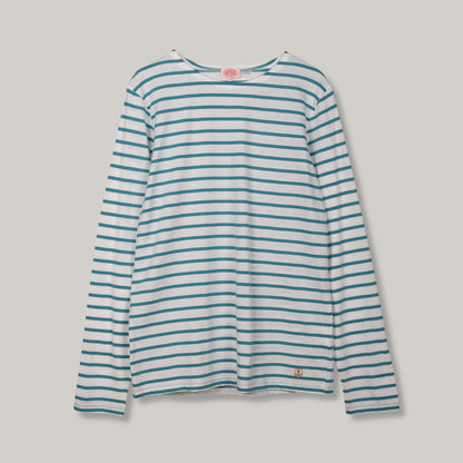 ARMOR LUX HERITAGE BRETON T-SHIRT L/S - MILK/ PAGODA BLUE