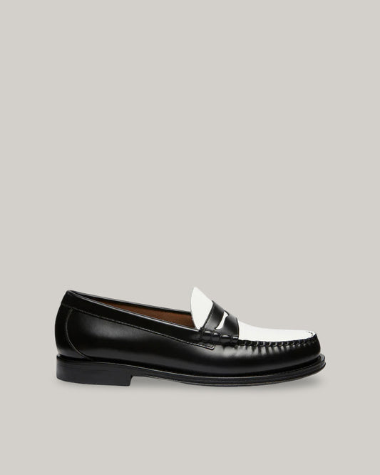 G. H. BASS -  WEEJUN WOMEN'S PENNY - BLACK/ WHITE