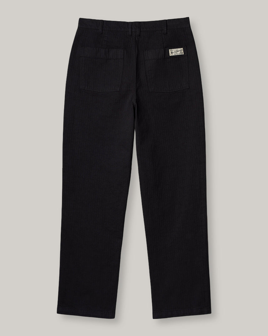 MERZ B. SCHWANEN HERRINGBONE BERLIN PANTS - CHARCOAL
