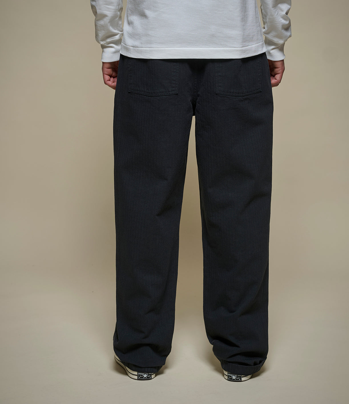 MERZ B. SCHWANEN HERRINGBONE BERLIN PANTS - CHARCOAL