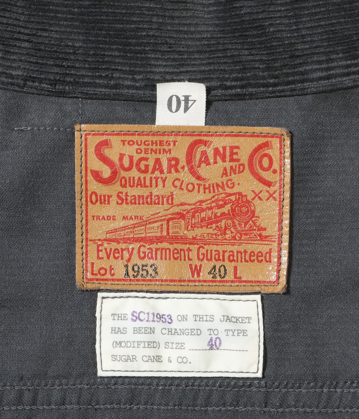 SUGAR CANE PIGMENT DYED 9W CORDUROY 1953 MODEL JACKET - BLACK