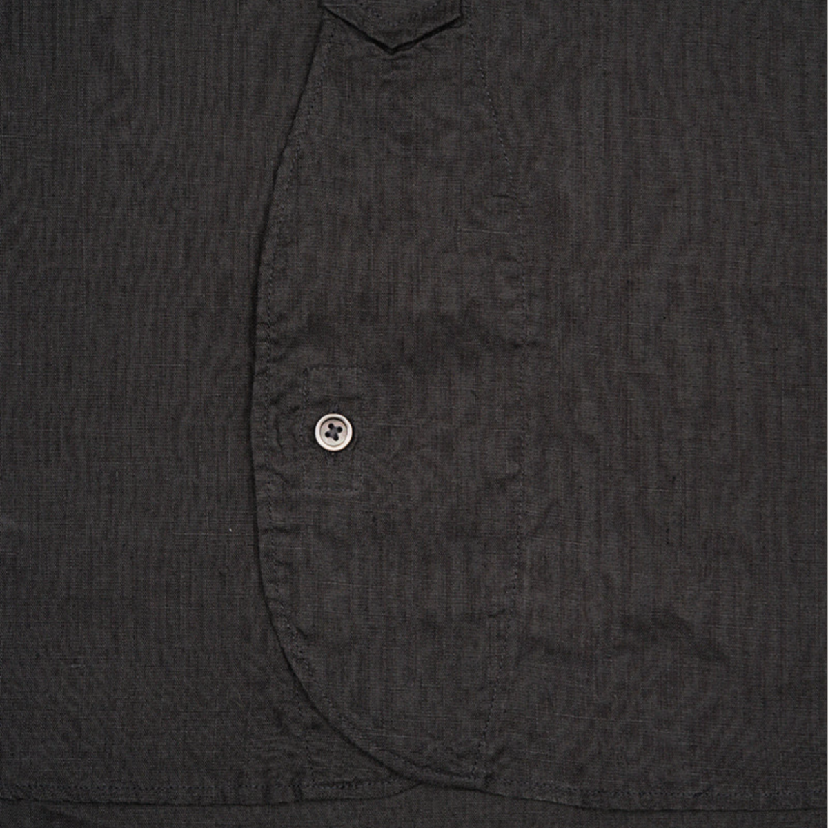 NIGEL CABOURN MAINLINE BRITISH OFFICER SHIRT HEMPHORSE CLOTH - CHARCOAL GREY