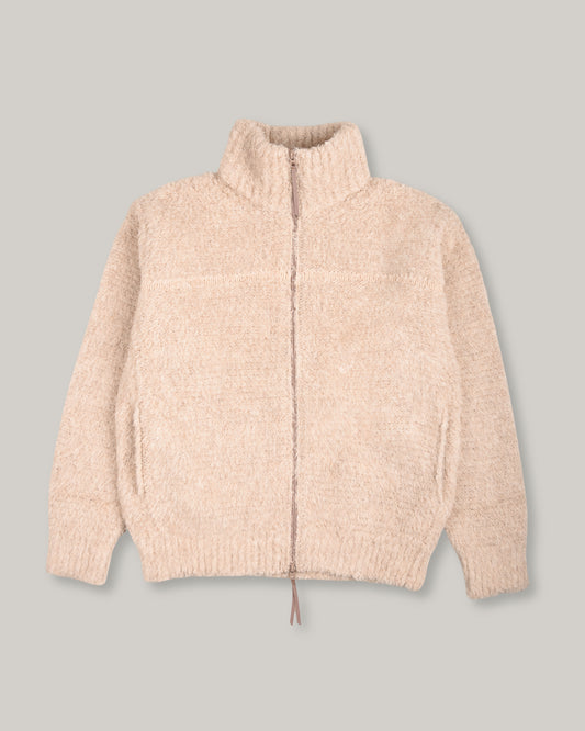 BATONER SHETLAND BOA ZIP UP BLOUSON - BEIGE