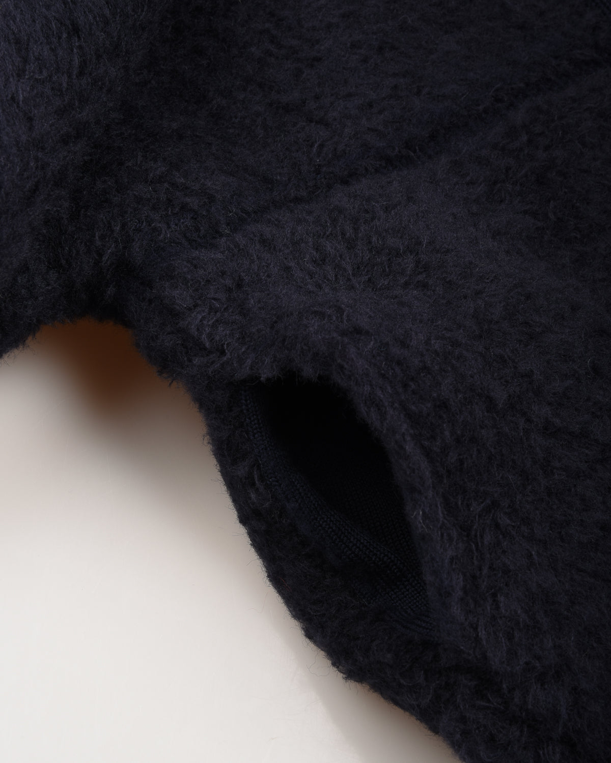 BATONER SHETLAND BOA POLO CARDIGAN - NAVY