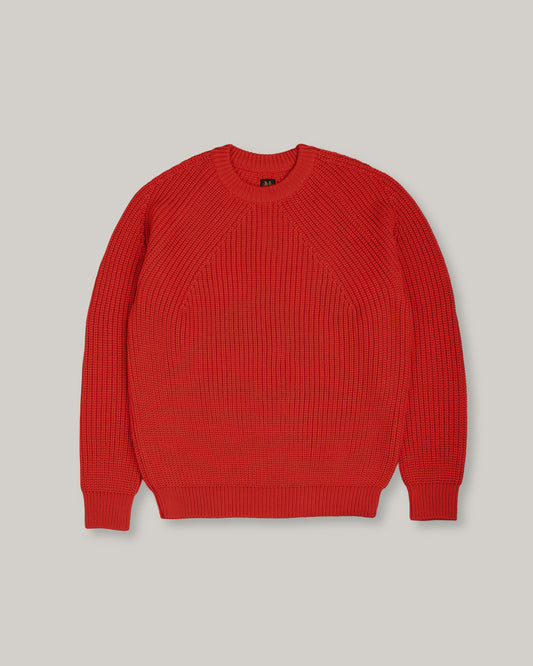 BATONER WOOL SIGNATURE CREW NECK - VERMILION