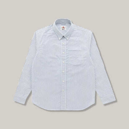 KNICKERBOCKER "BEEFY" COTTON ICON OXFORD SHIRT - NAVY STRIPE