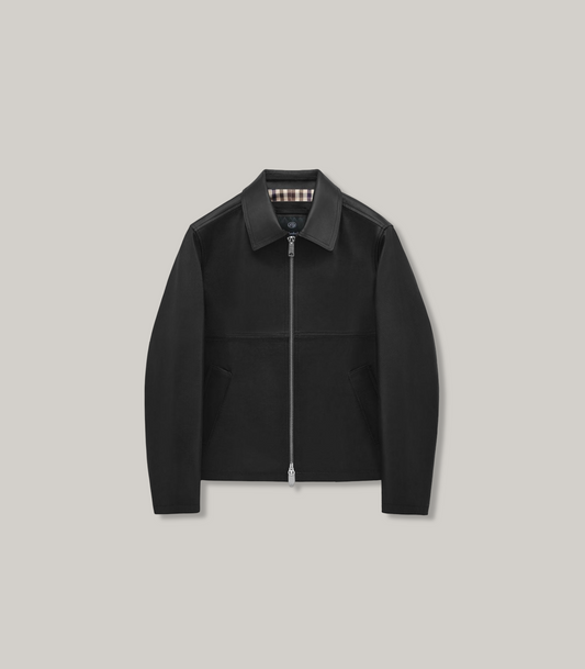 KNICKERBOCKER BENSON LEATHER JACKET - BLACK