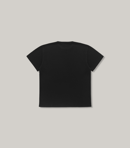 KNICKERBOCKER BOX KNIT TEE - BLACK