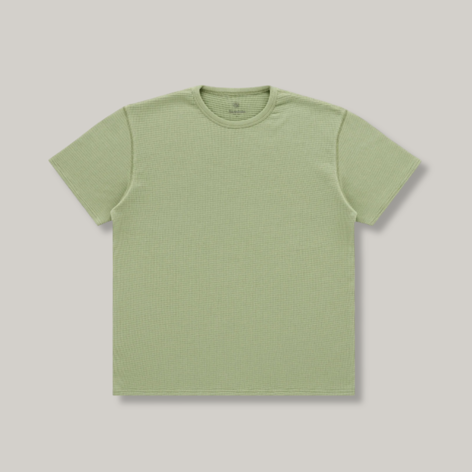 KNICKERBOCKER BOX KNIT T-SHIRT - GREEN