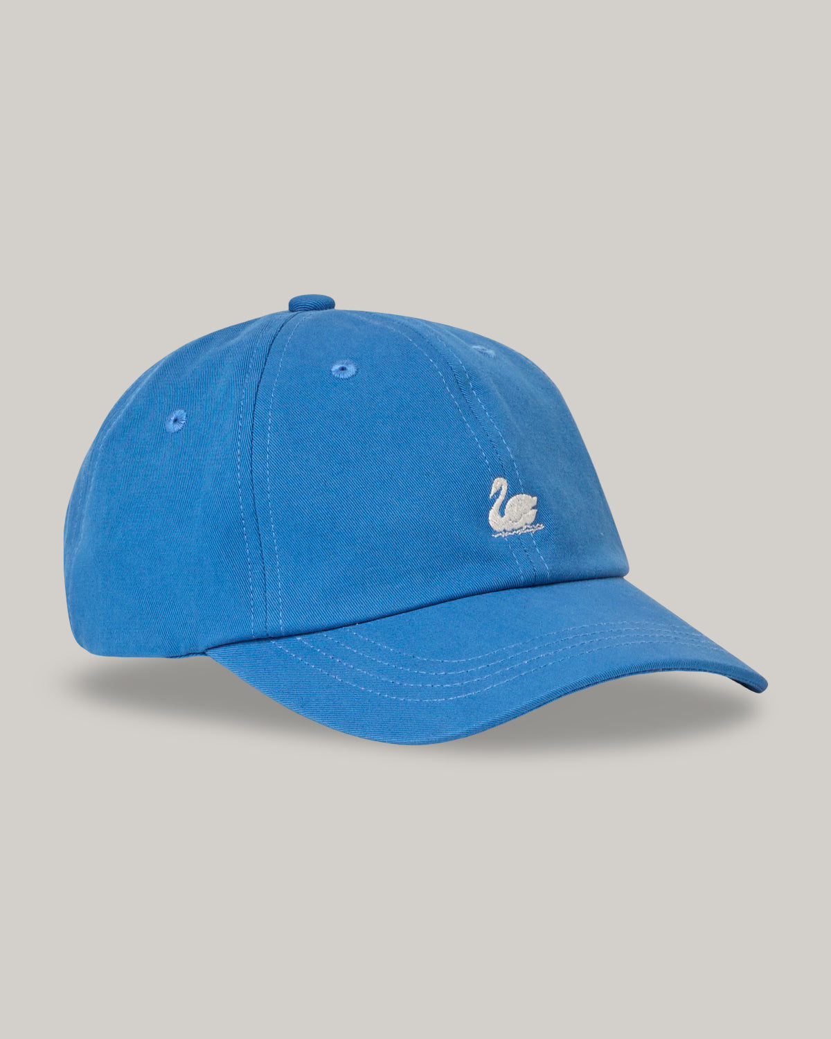 MERZ B. SCHWANEN SWAN LOGO CAP - WASHED BLUE/ NATURE