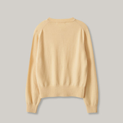 NOTHING WRITTEN EMITT WOOL ROUND CARDIGAN - YELLOW