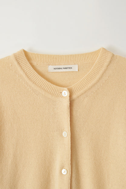 NOTHING WRITTEN EMITT WOOL ROUND CARDIGAN - YELLOW