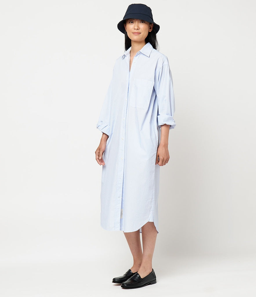 MERZ B SCHWANEN SHIRT DRESS - WHITE/ BLUE