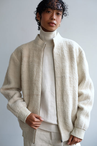 11.11 UNISEX HAND SPUN HAND STITCHED WOOL JACKET -  ECRU