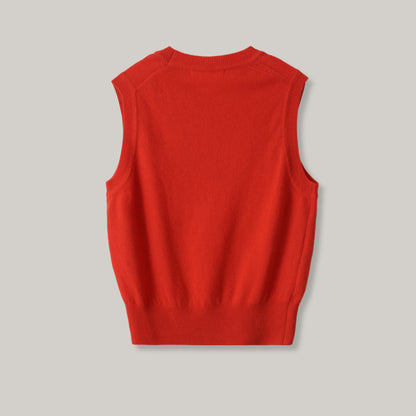 NOTHING WRITTEN EMITT U-NECK WOOL SLIPOVER - RED